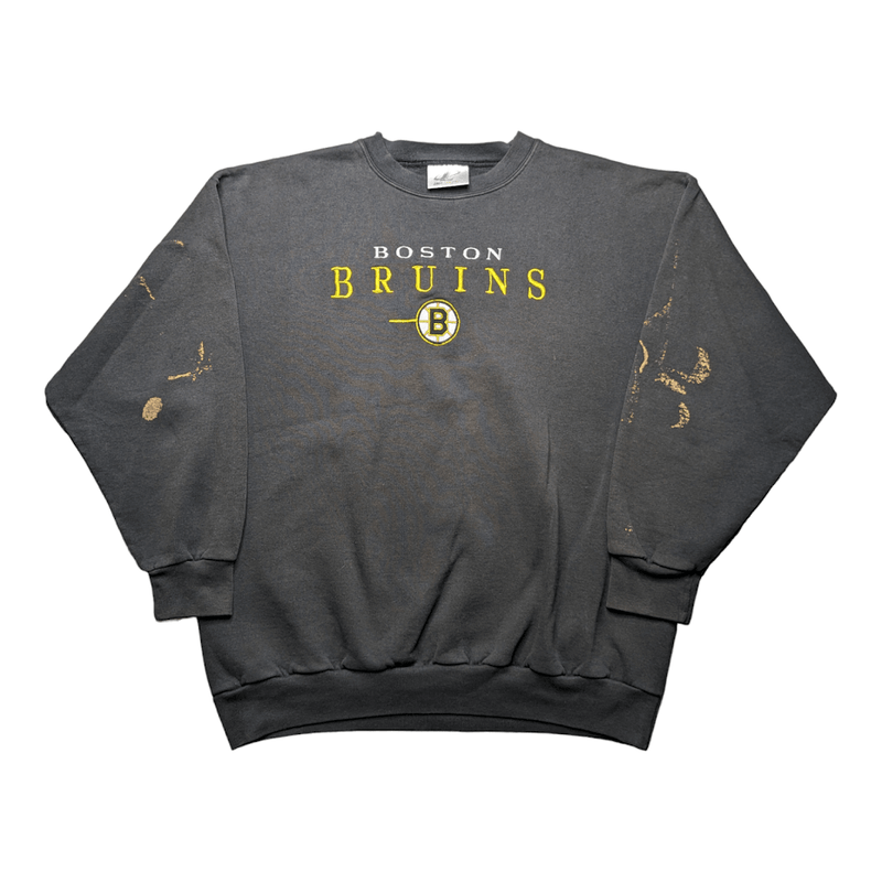 Boston Bruins Embroidered Logo Athletic Sweater (XL) - Maxi's Sports Vintage