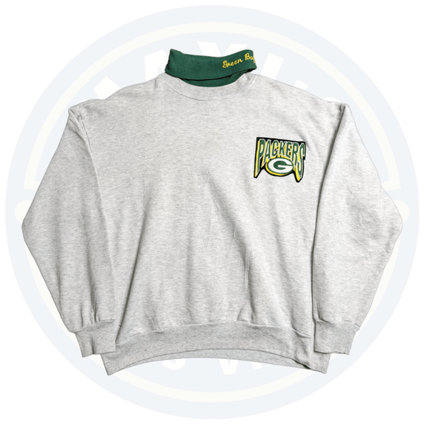 Green Bay Packers Turtle Neck Sweater (L/XL) - Maxi's Sports Vintage