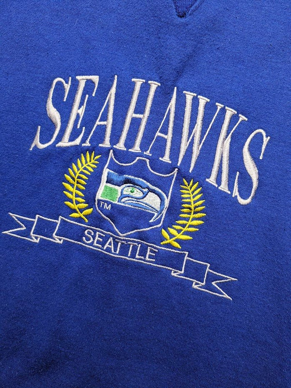 Seattle Seahawks Logo 7 Embroidered Sweater (M) - Maxi's Sports Vintage