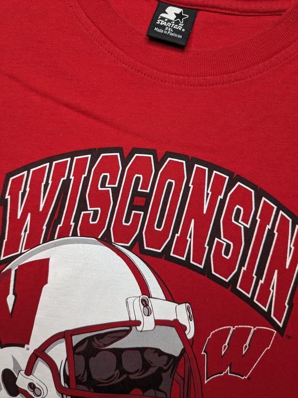 Wisconsin Badgers Helmet Starter T-Shirt (2XL) - Maxi's Sports Vintage